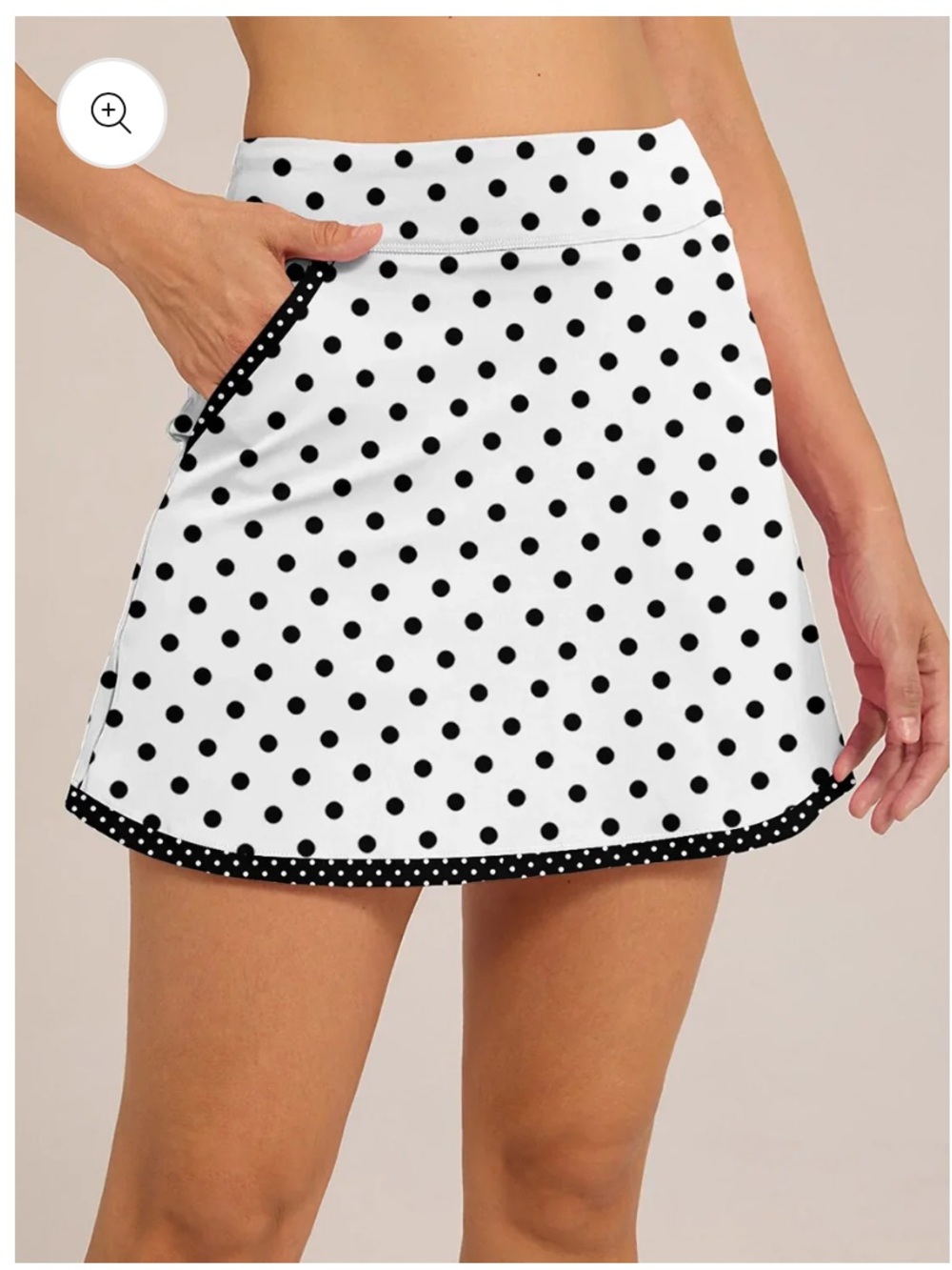 Acegolfs White and Black Polka Dot Active Skort Size L